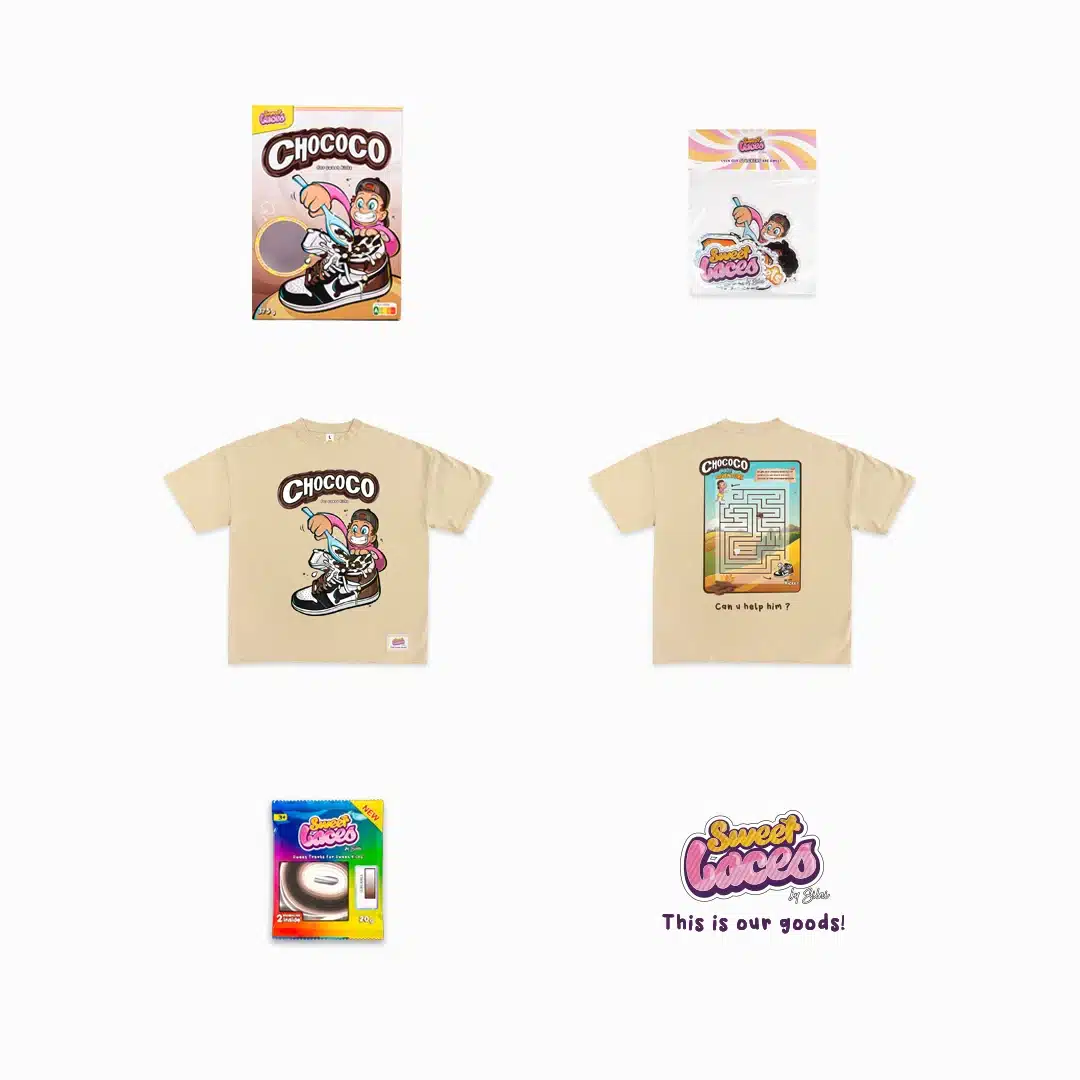 set complet Chococo de la marque de lacets de couleurs Sweetlaces