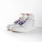 lacets de couleurs dégradés Purple Rain violet de la marque Sweetlaces sur une paire de Nike Air Jordan 1 High