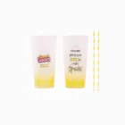 service Lemon de la marque de lacets de couleurs Sweetlaces avec gobelets et pailles